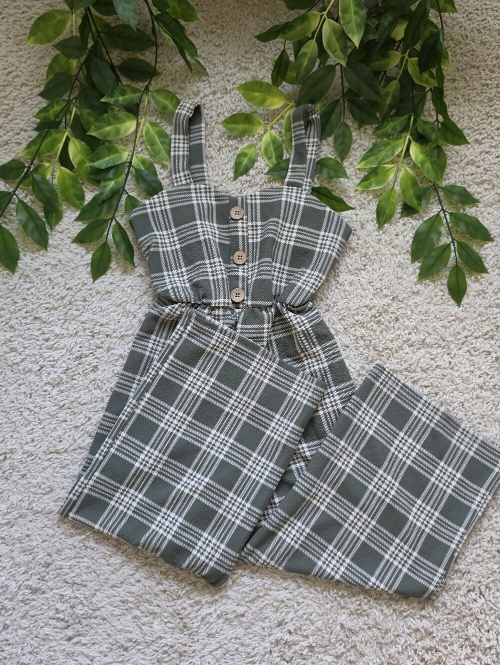 Big Girl Plaid Romper (Size 8)